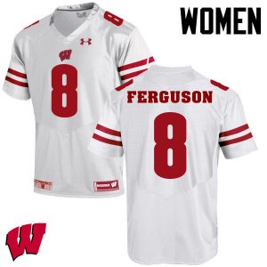 Women's Wisconsin Badgers NCAA #8 Joe Ferguson White Authentic Under Armour Stitched College Football Jersey LK31T84LR
